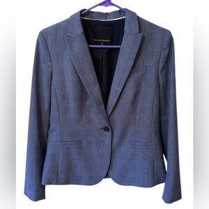 Banana Republic Blue Plaid Notch Lapel Blazer Women’s Petite Size 8P